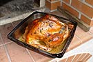 This turkey was roasted in a s/steel oven roasting pot.