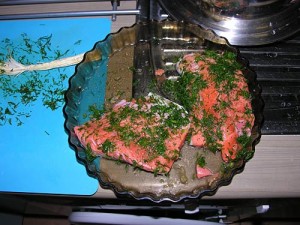 Salmon cooking and recipe