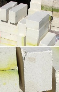 Chipped corners and edges on firebricks