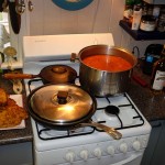 Cabbage soup cooking