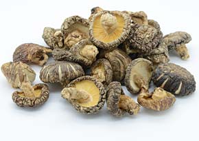 Shiitake mushrooms dried and natural.