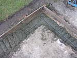Concreting foundation with concrete slab.