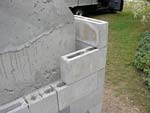 Finishing concrete block walls.