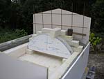 Making masterly tail oven firebrick arches.