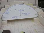 Making masterly tail oven firebrick arches.