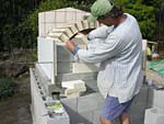 Finishing firebrick work with oven entrance.