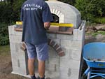 Making flue hood with own arch and front arched decoration.