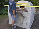Making flue hood with own arch and front arched decoration.