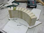 Making flue hood with own arch and front arched decoration.