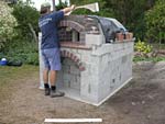 Making flue hood with own arch and front arched decoration.