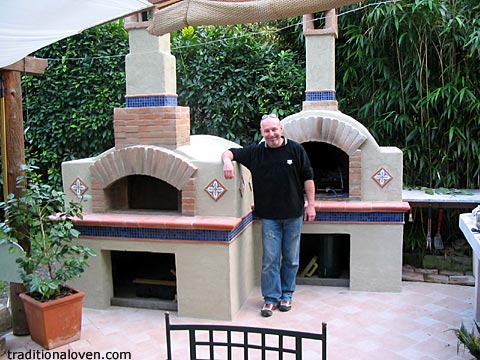 Italian forno wood fired pizza brick oven and fireplace 