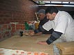 Igloo round pizza oven building.