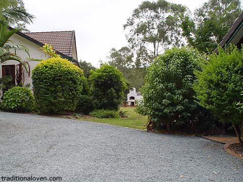 Driveway view on the 'Swishy oven'.