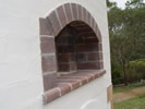 Oven's dome entry brick work details.