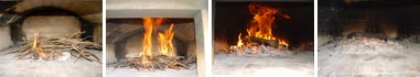 Making and maintaining fires in wood brick ovens.