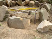 Making a ground slab for brick fired dome.