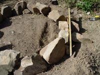 Ready to concrete oven's ground slab.