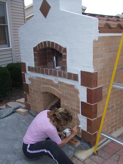 painting pizza oven walls