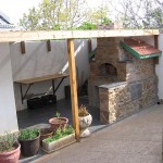 Oven as close to a kitchen as possible.