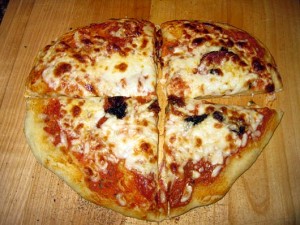 Pizza made in Pompeii oven.