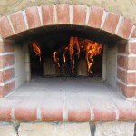 Arched entry on Pompeii pizza oven project.