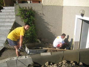 Backofen working on concrete slab.