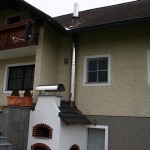 Wood fired family oven and chimney project by Robert in Austria backofen the oven chimney trough the roof was finished