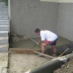 backofen finishing concreting the oven's slab