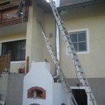 backofen installing the oven's chimney out through the roof