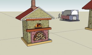 Bakery oven sketch produced in Sketchup program. Baking oven sketch made in Sketchup program.