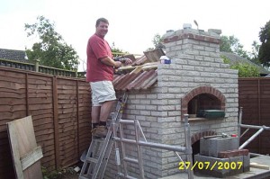 Work on pizza oven.