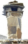 Slate stone chimney and outside oven walls.
