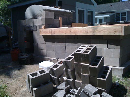 Joe’s oven concrete blocks walls