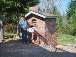 Brick oven built in a steep ground slope