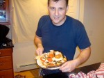 Bill's first pizza cooked
