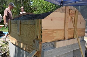 Arches covered under cladding layer