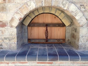 Bricks with wooden door