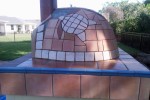 Tiling job on pizza oven sphere shaped