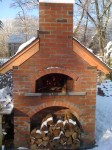 Oven in winter covered with snow.