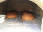 Breads baked in oven built from stones