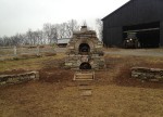 Two stone arches on stone oven structure