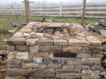 Walls from stones before the hearth