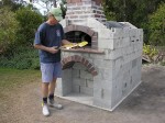 Wood fired oven outside from blocks